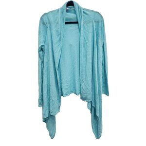 Lilly Pulitzer Light Turquoise Open-Front Draped Cardigan